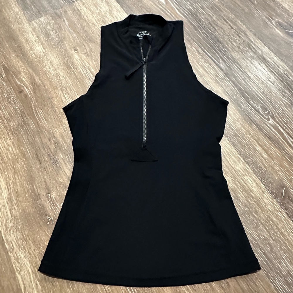 J Crew black sleeveless rash guard top